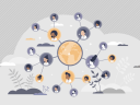 AI agent connecting people across different countries through seamless communication.