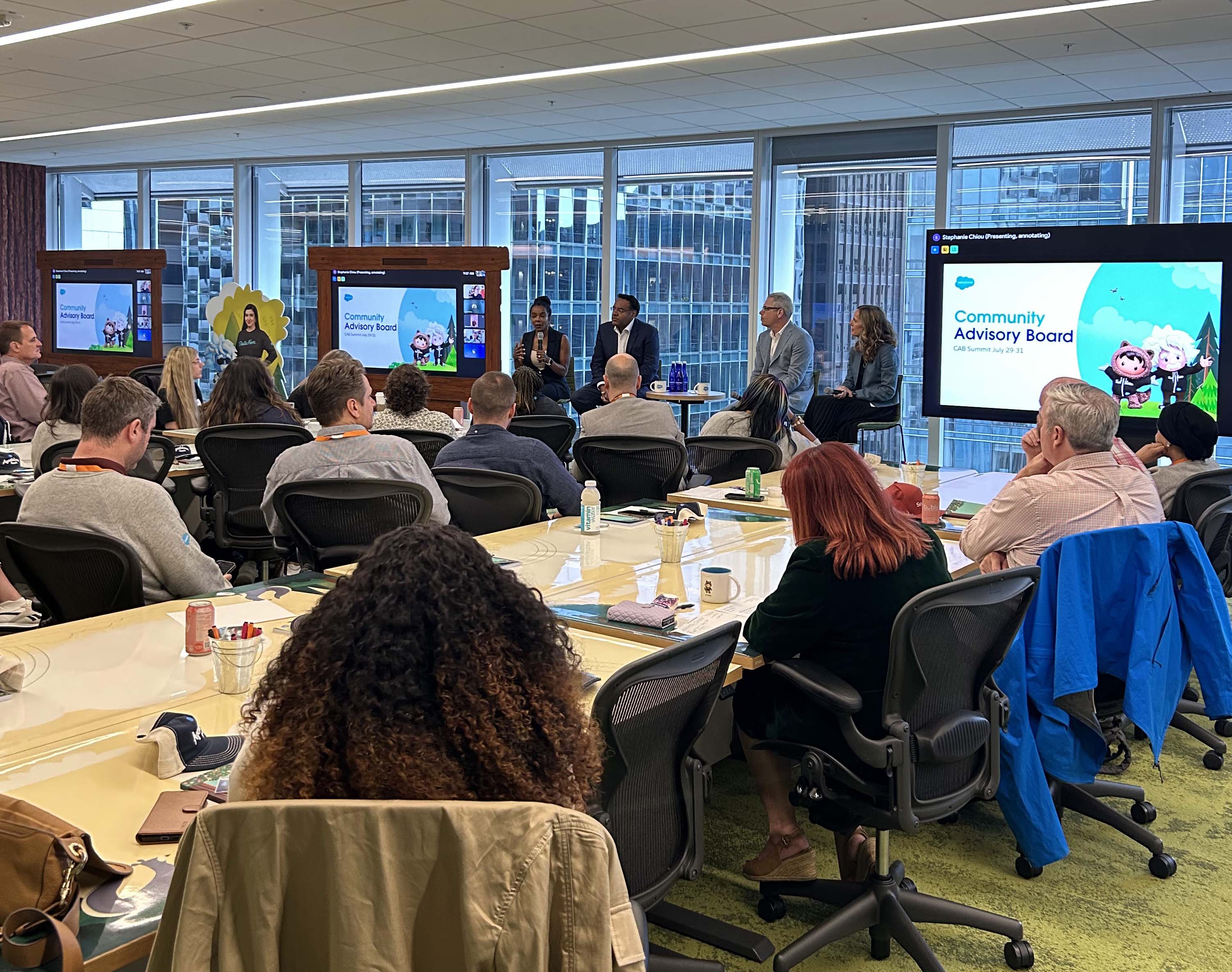 Salesforce Executives in a panel at the Community Advisory Board (CAB) summit in San Francisco. 