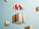 Illustration showcasing a small business owner using dropshipping with a computer and a shopping cart generated by AI.