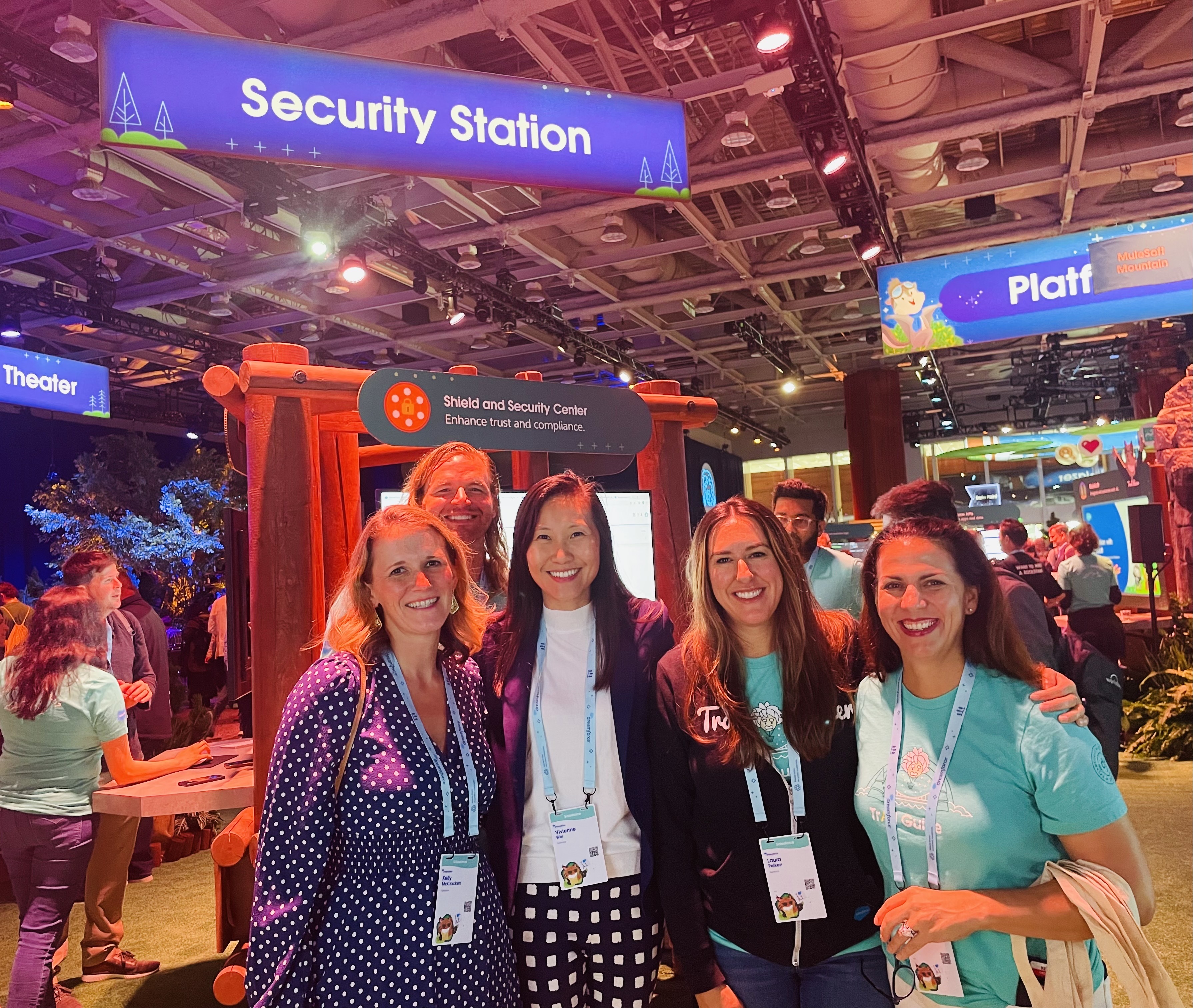 Vivienne (middle) with her teammates at the 2023 Dreamforce Security Station.