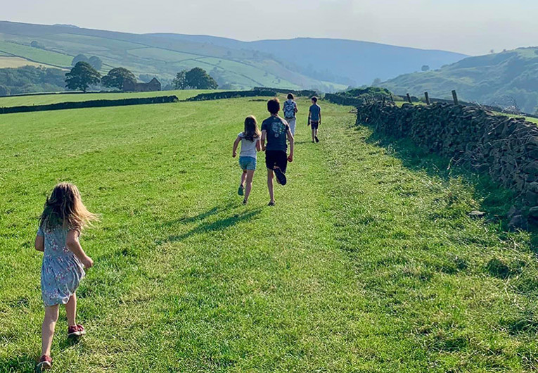 Omar's family spending time in the countryside.