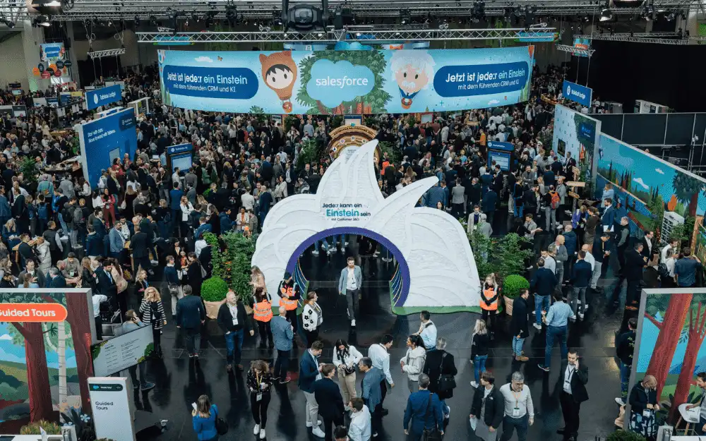 Alt Text: Group of people attending the Agentforce World Tour in Amsterdam.