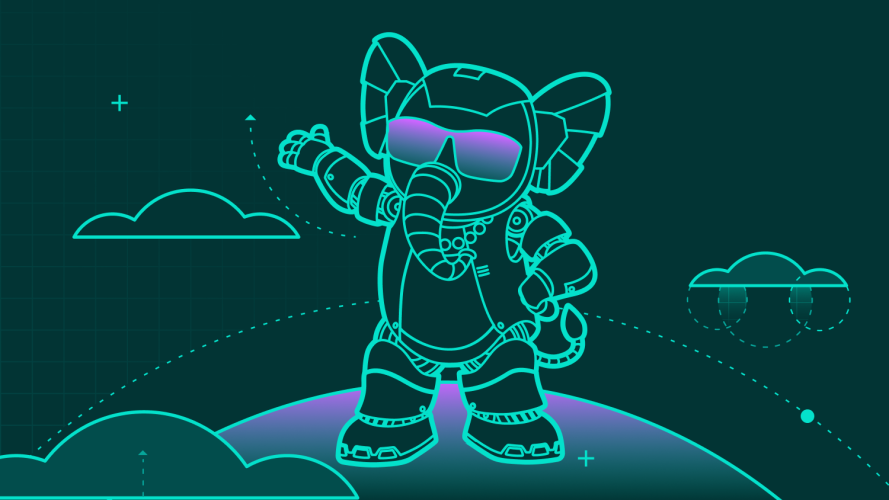 Line art image of Agent Ruth on a dark green background
