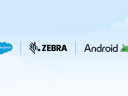Salesforce, Zebra Technologies, and Google Android logos representing their new partnership