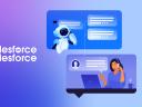 Illustration of a sales rep speaking on the phone, while an AI agent handles background tasks / agentic sales