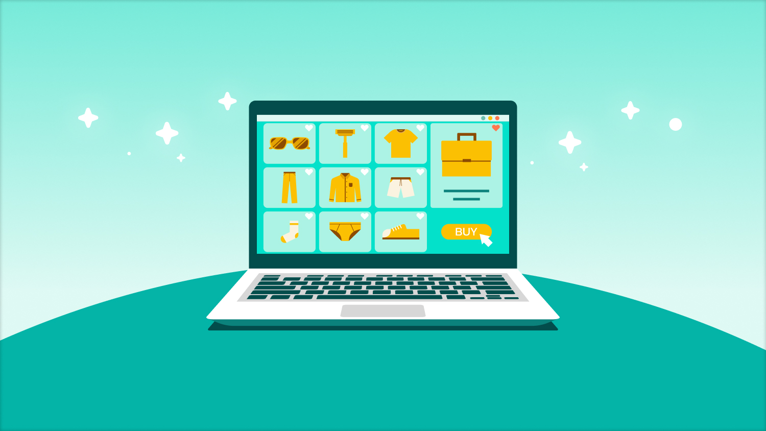 Illustration of commerce platforms for small business