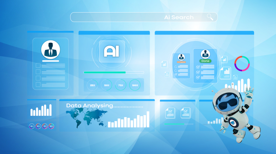 Illustration of Agentforce in Salesforce Suite, showcasing Astro flying around AI CRM on a purple background.