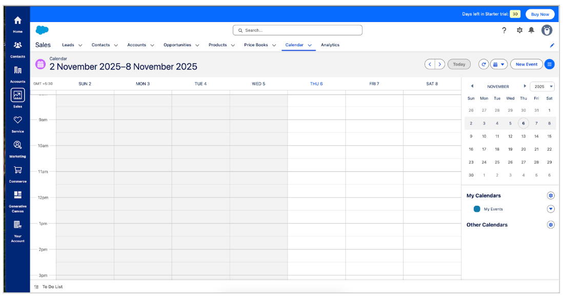 Salesforce scheduling tool dashboard.