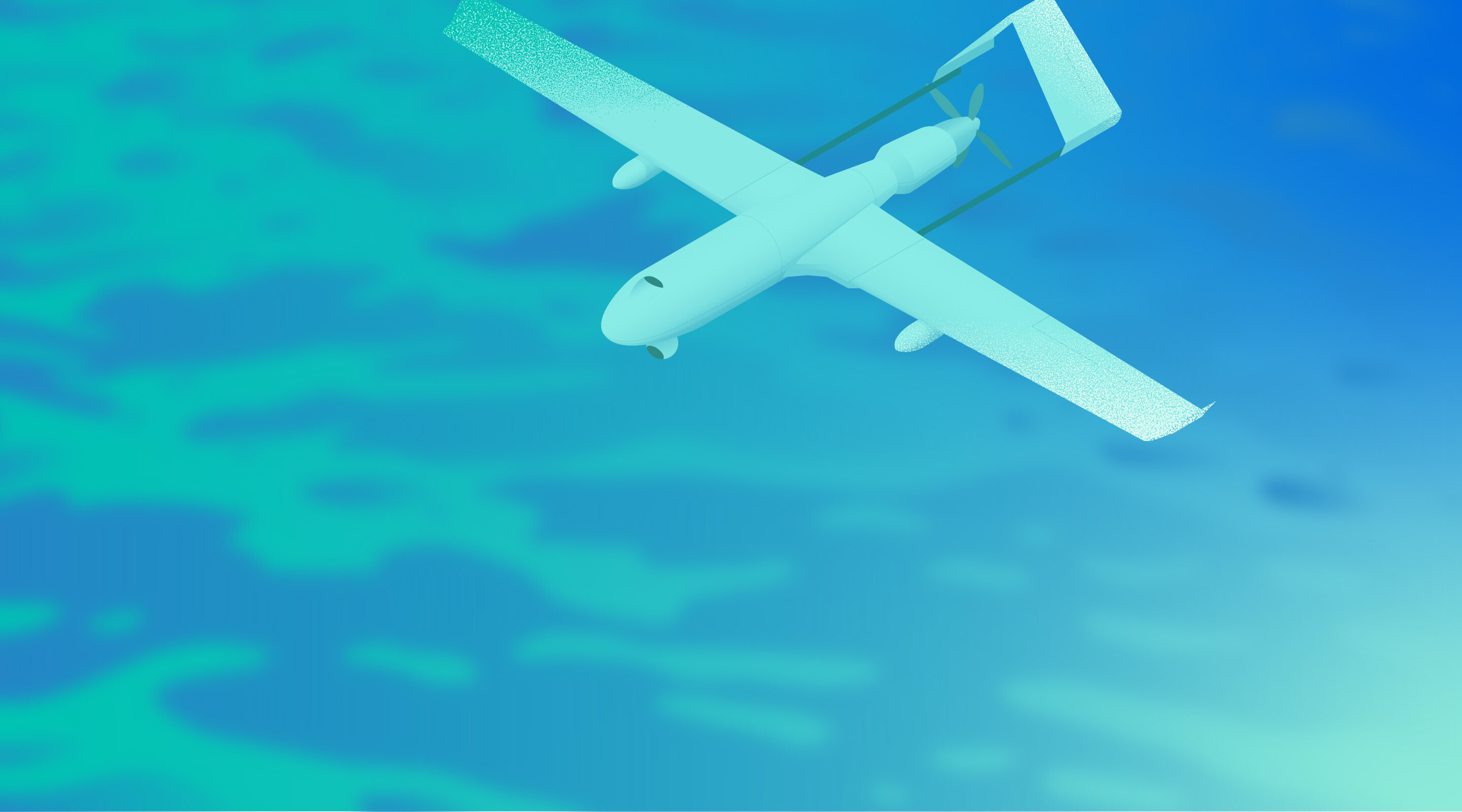 A drone flying over clouds