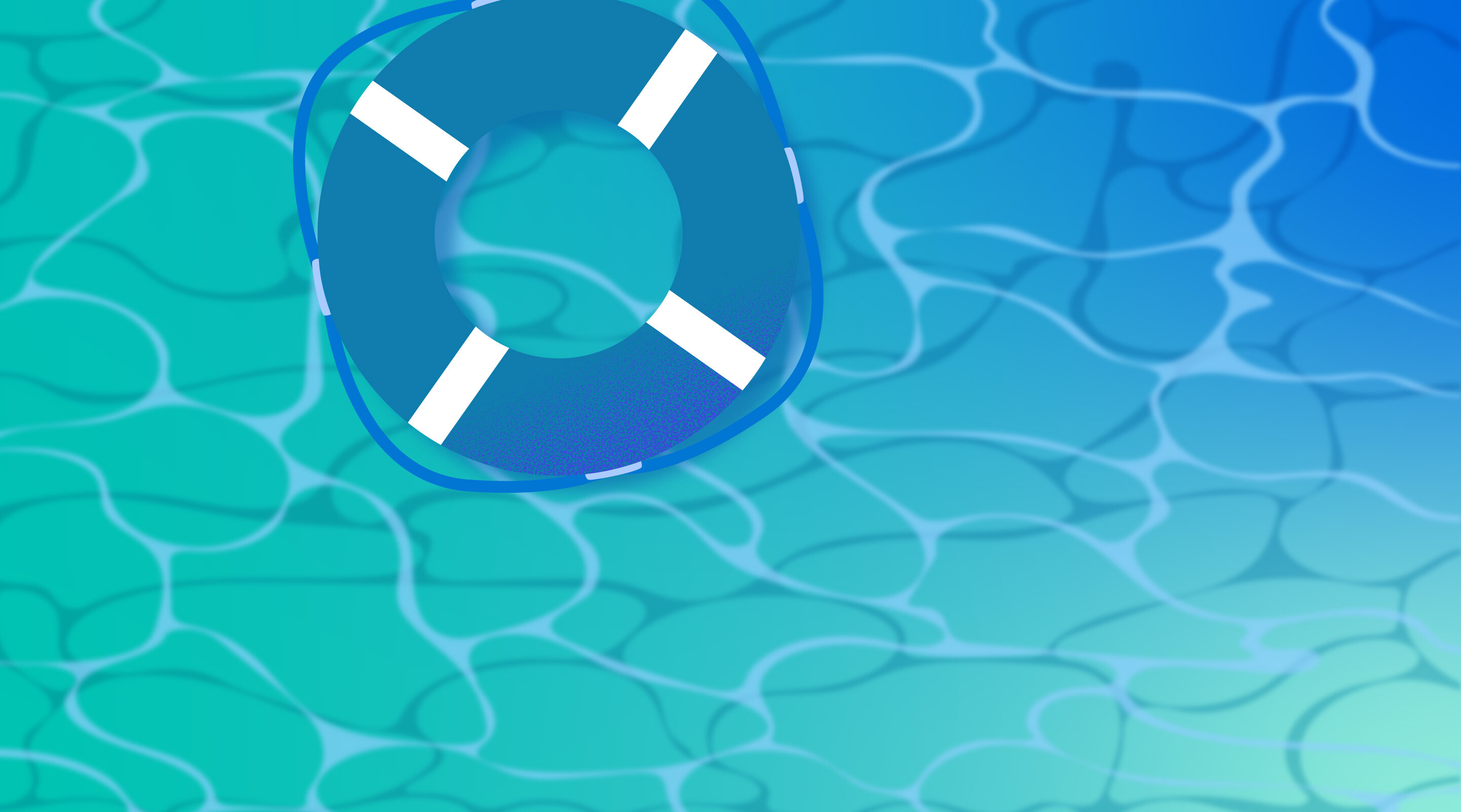 A lifesaving device, floating in water