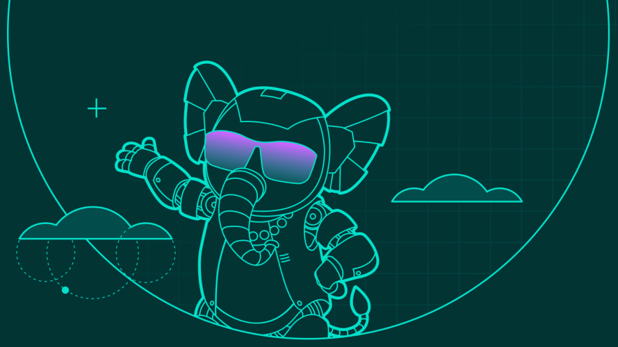 Agent Ruth line art image with raised hand