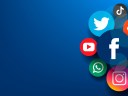 A banner image of the social network icons of the major media platforms in circle chips on the right, across a navy blue background.