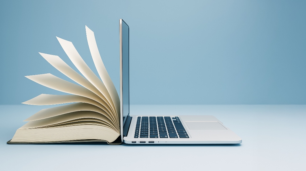 open book and computer