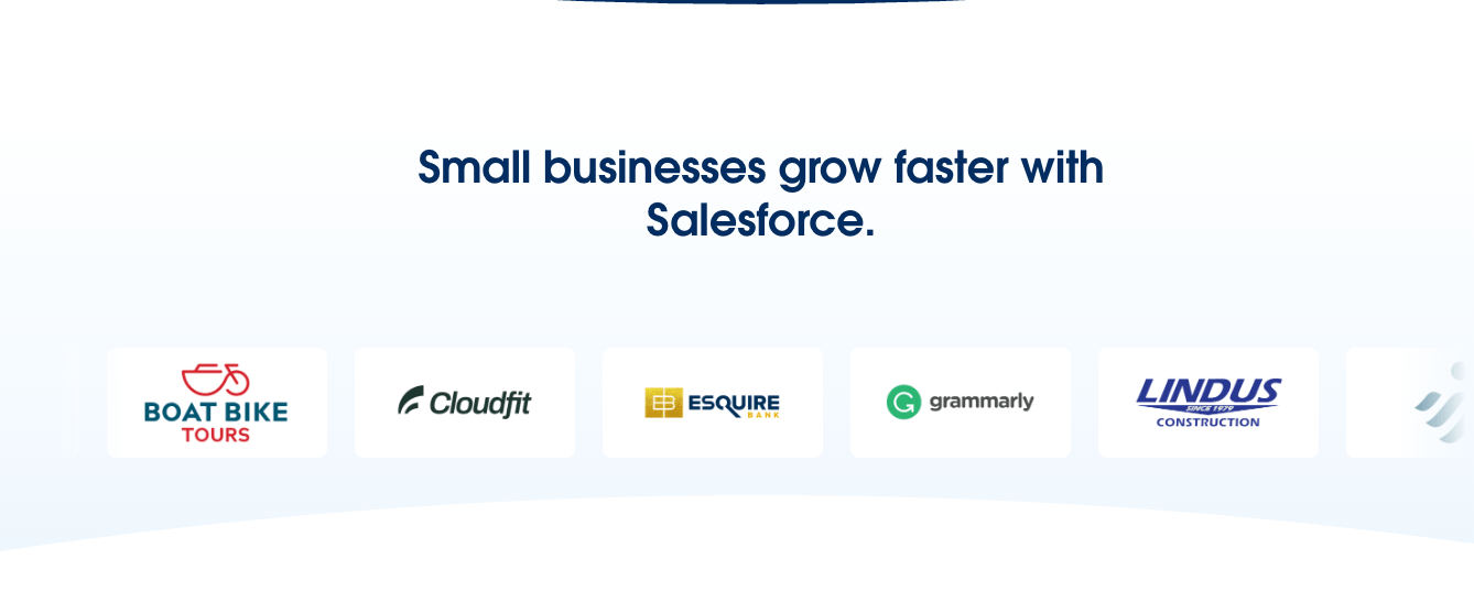 Logos of CRM for small business users by Salesforce