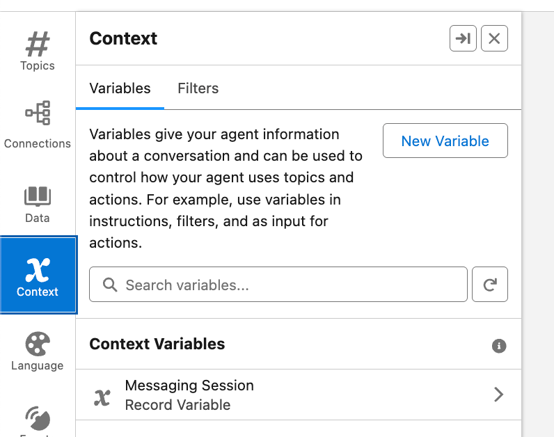 Detail shot of Context Variable.