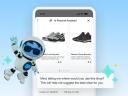 Image of an AI agent chatting with a shopper about the type of shoes they are searching for.