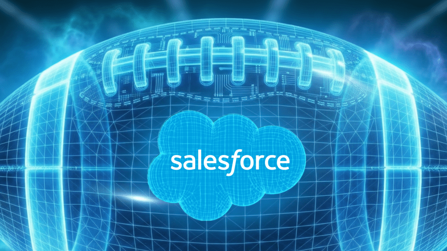 Salesforce logo on a football