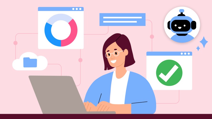 Person on computer resolving ITSM issues