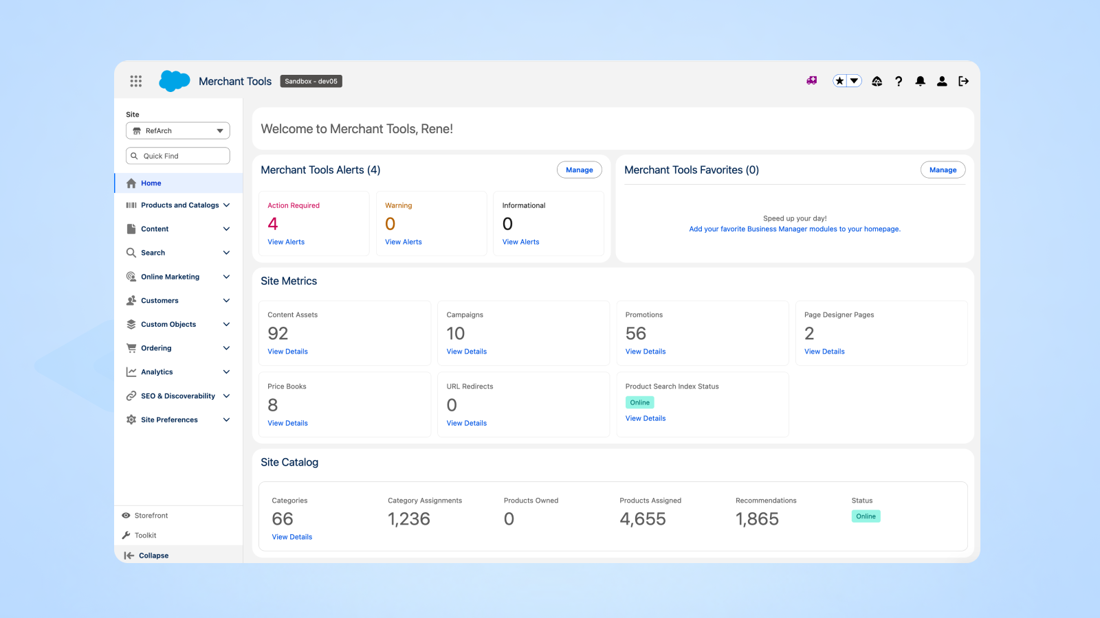 Screenshot of the new Business Manager UI