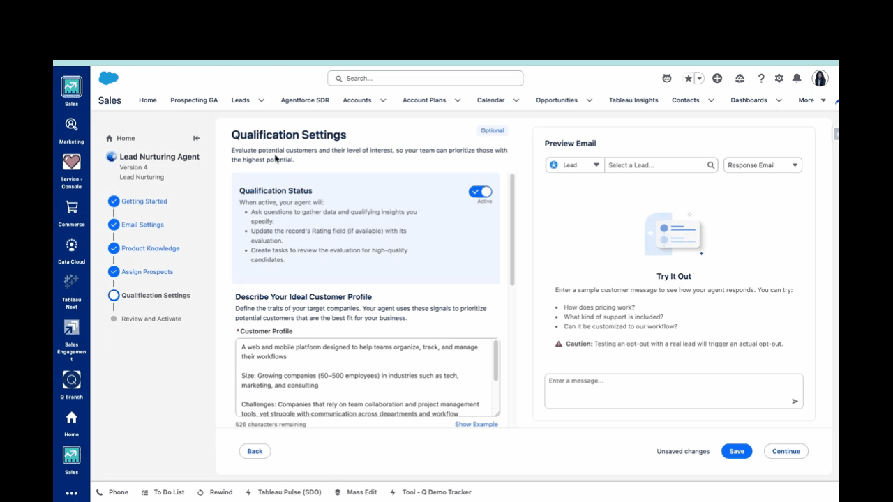 Engagement Agent: Qualification Support on Contact & Person Accounts