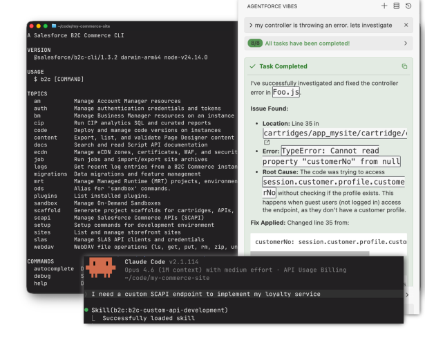 Snippets from AI-assisted development tools in B2C Commerce