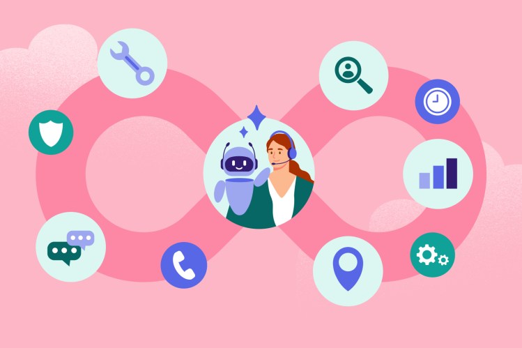 Human and AI agent together with a complete view of service