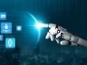 AI robot selecting tapping into access applications