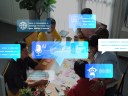 People Engaged in Brainstorming Session with Colorful Sticky Notes and Digital Icons in Modern Workspace Gluon