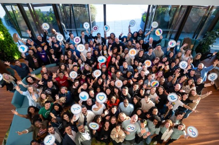 A group of Salesforce Employees celebrating together