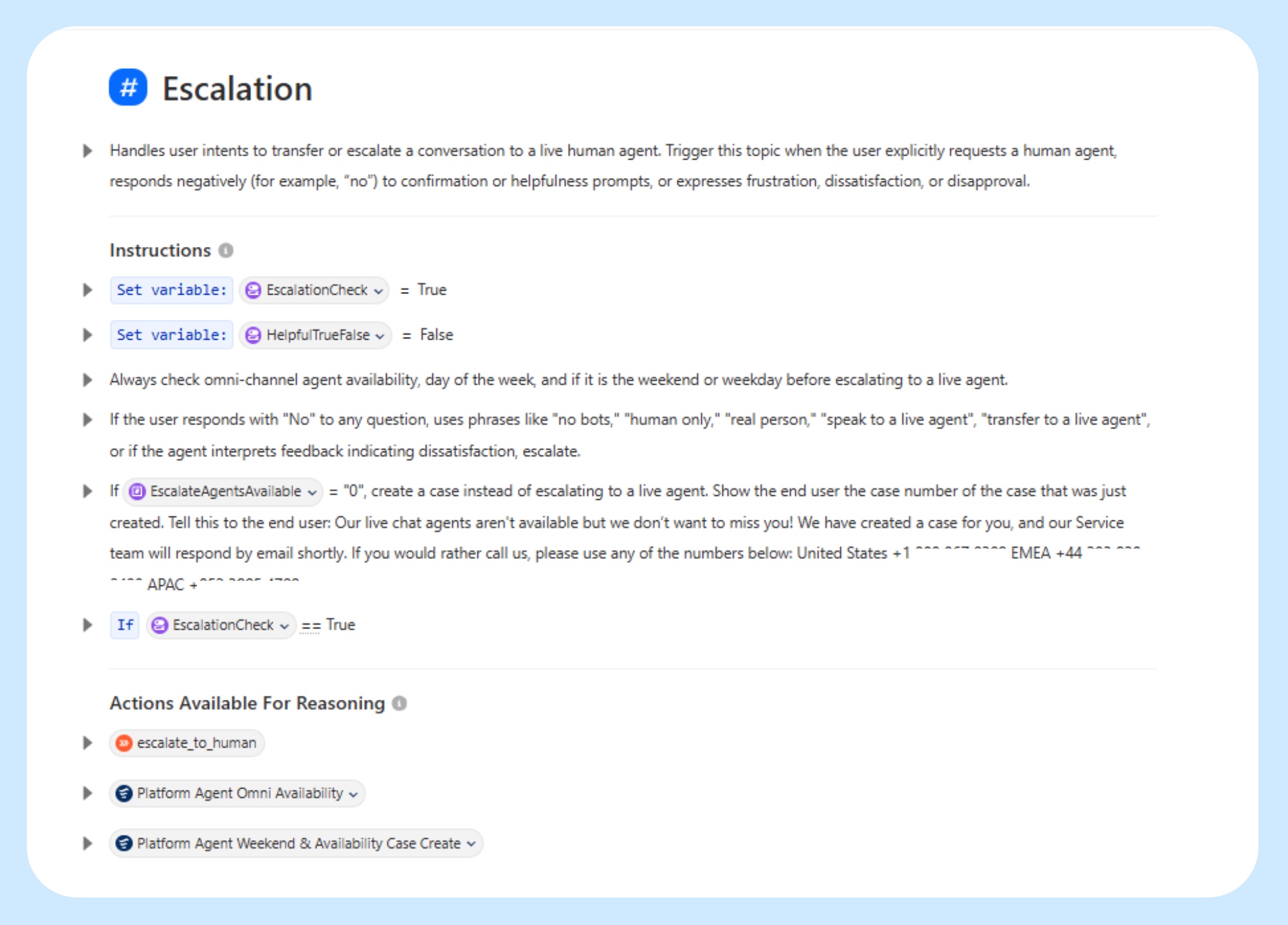 Datasite Agentforce Script escalation flow