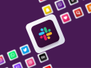 Slack team chat app icon 3d design digital communication technology network background
