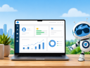 Illustration of Salesforce Foundations on a computer on a desktop with Astro character.