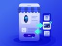 Online Payment Gateways Digital cashier platforms for shop store and marketplaces concept illustration of smartphone and commerce icons.