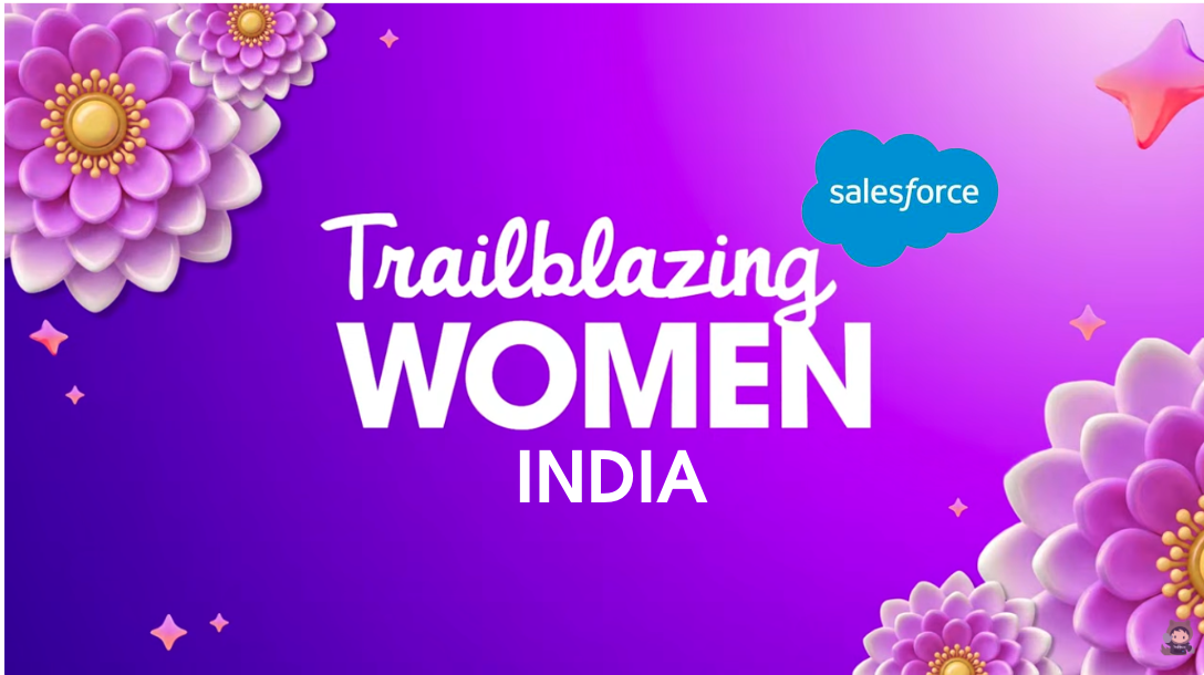 Purple background with white Text Trailblazing Women