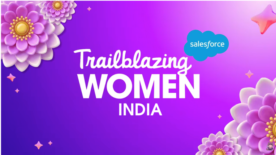 Purple background with white Text Trailblazing Women
