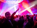 Dreamforce concert with spotlights and stage, crowd view.