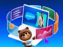 Astro in front of a laptop representing all the things that Salesforce does