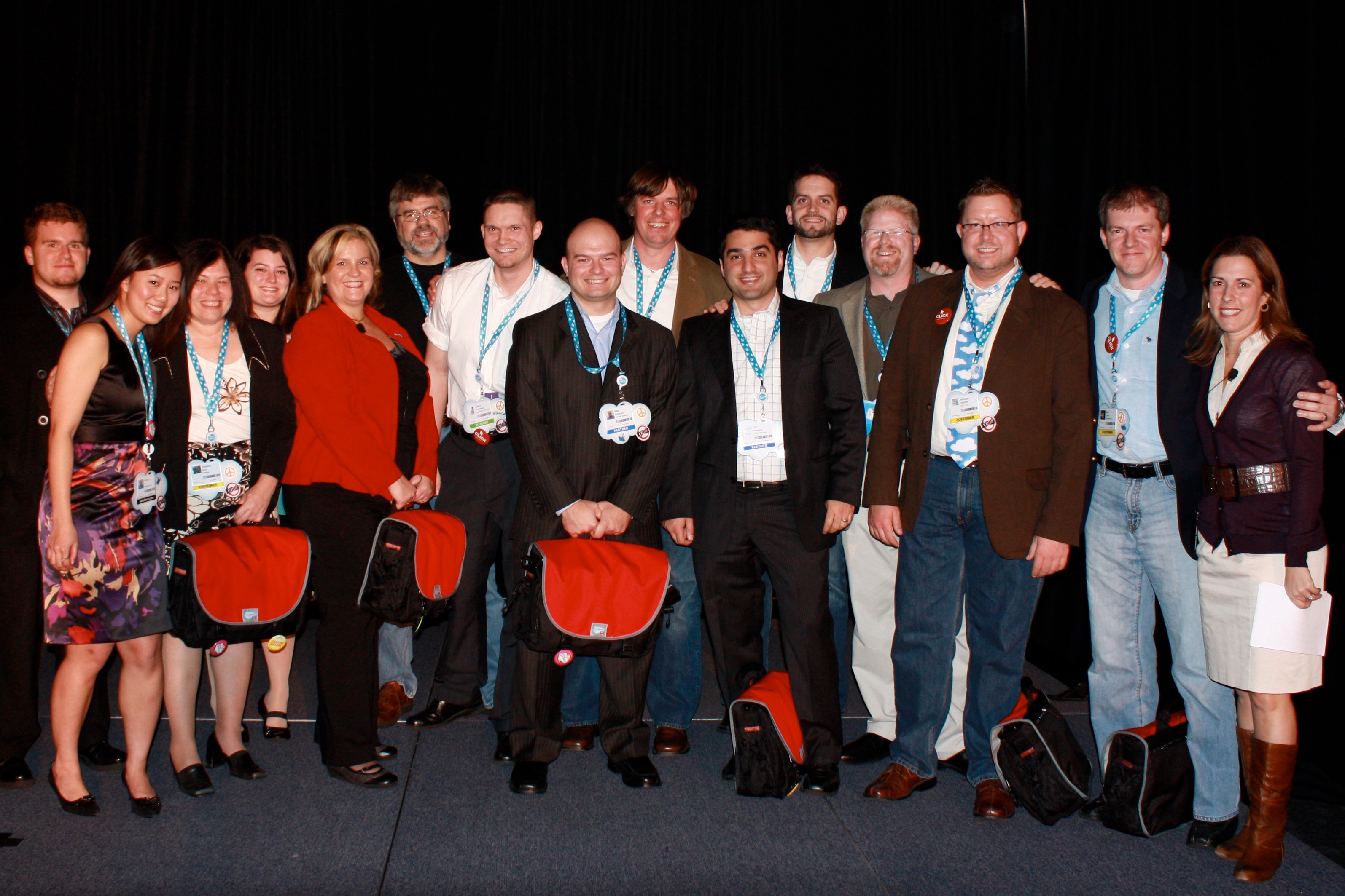 Group photo of the first class of Salesforce MVPs in 2010, the community leaders recognized for helping fellow Trailblazers.