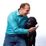 Adam Rodenbeck with his dog.