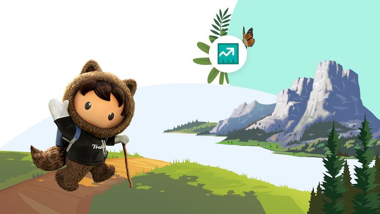 Imagem do mascote Astro caminhando por uma trilha
