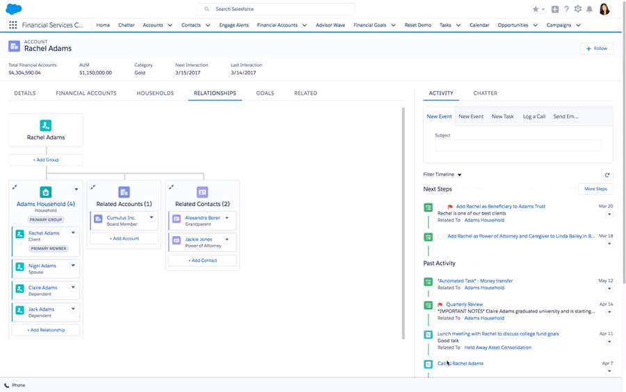 Moving screenshot of Financial Cloud Einstein in action
