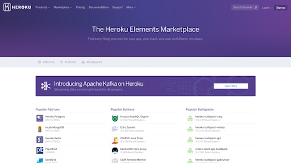Heroku elements marketplace