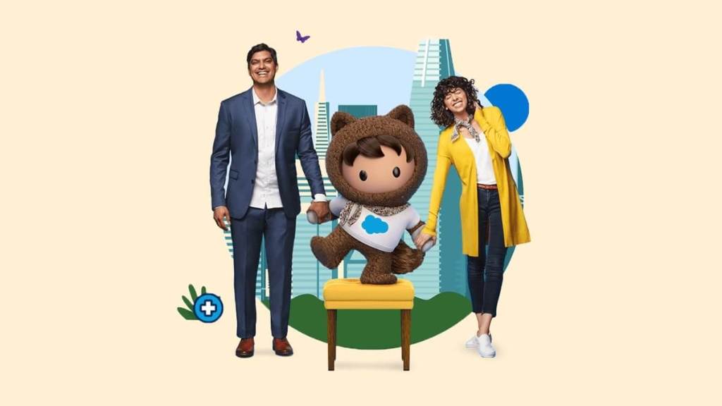 Couple with Astro and a city behind