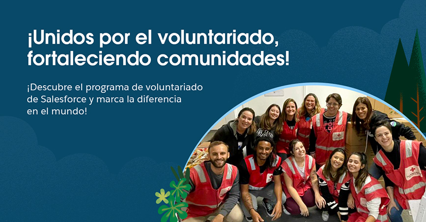 imagen de un equipo de voluntarios de Salesforce 