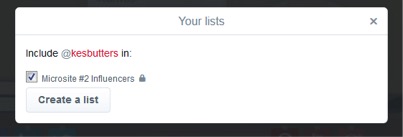 screenshot of an example adding to a list in twitter