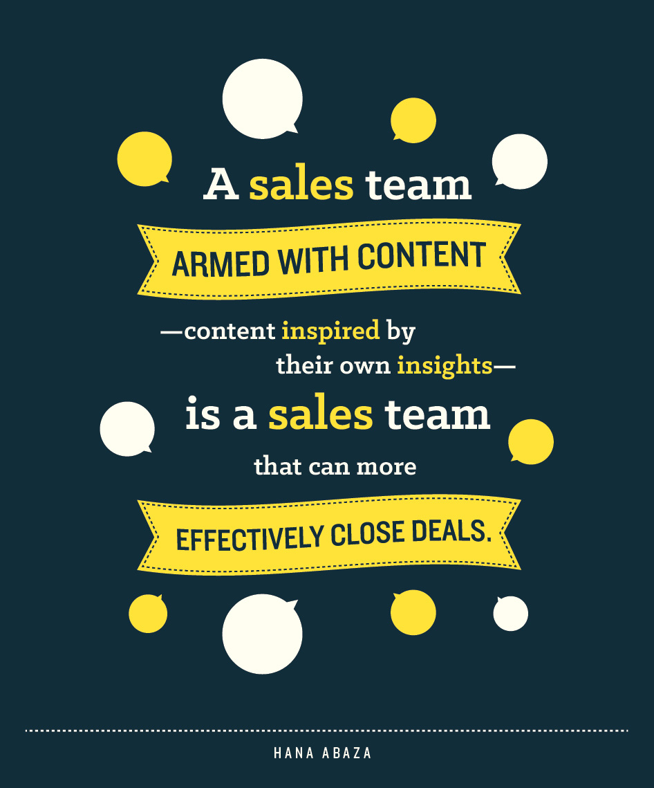 sales team armed with content