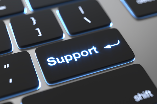 Eine Tastatur, auf der Support auf einer Taste steht als Symbolbild für Help Desk