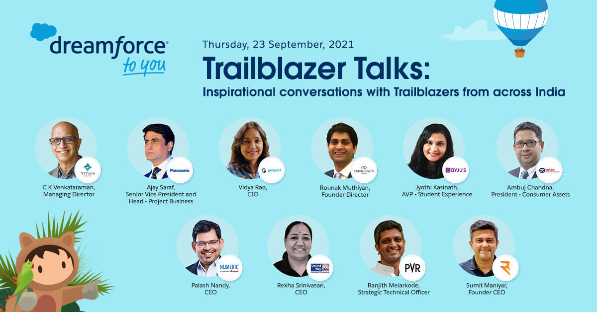 Be Inspired by Trailblazers from Across India. Trailblazer Talks, Live on 23 September.