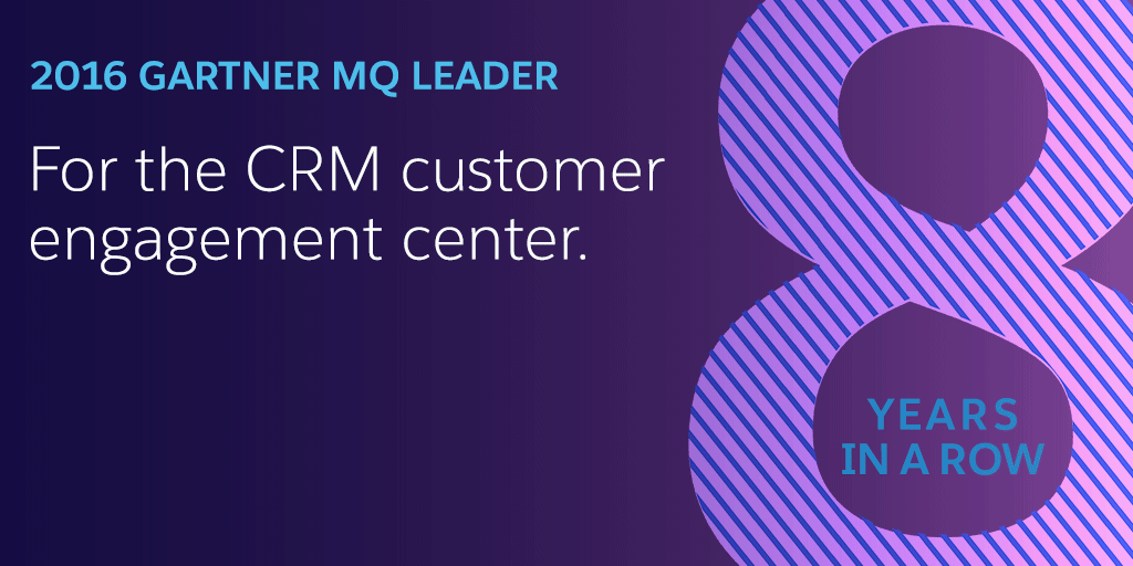 Al 8 keer op rij Kampioen in Gartner's CRM Customer Engagement Center Magic Quadrant