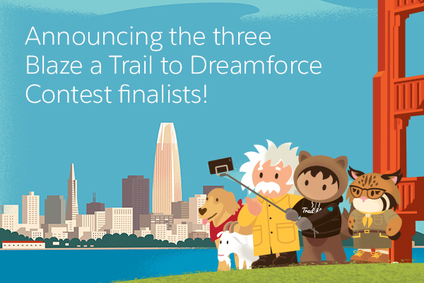Your 3 Finalists for Blaze a Trail to Dreamforce Contest 2019!